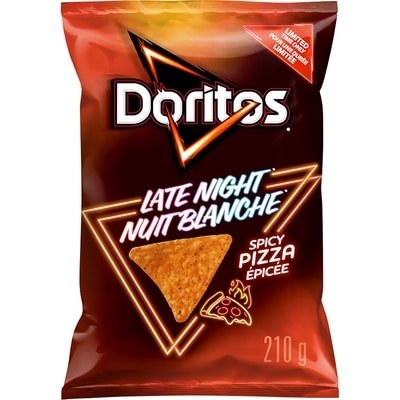 Doritos Chips tortilla aromatisées Pizza épicée 210 g, 2,61 $/100g