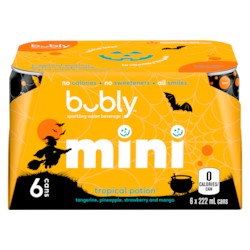 Bubly Sparkling Water Mini Tropical Potion 6x222.0 ml, $0.37/100ml