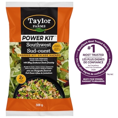 Taylor Farms Power salade hachée sud-ouest 309 g, 2,10 $/100g