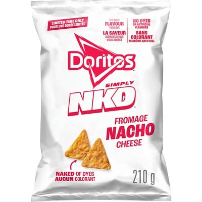 Doritos Simply NKD Nacho Cheese Flavoured Tortilla Chips 210 g, $2.38/100g