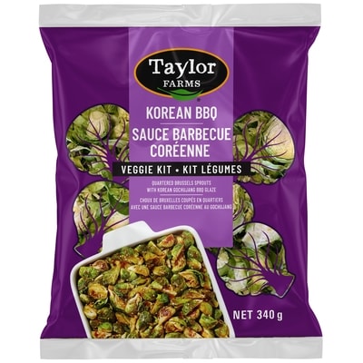Taylor Farms Peach Korean BBQ Brussels 340 g, $2.65/100g