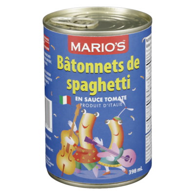 Mario’s Bâtonnets de spaghetti en sauce tomate 398 ml, 0,32 $/100ml
