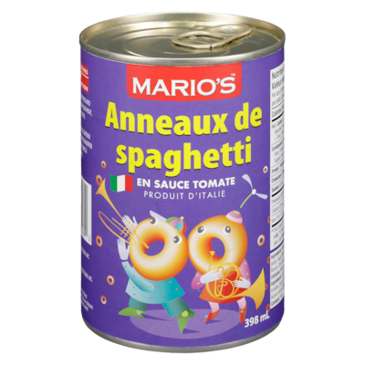 Mario’s Anneaux de spaghetti en sauce tomate 398 ml, 0,40 $/100ml