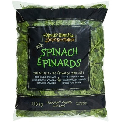 Farmer's Market Spinach 1.134 kg, $1.06/100g