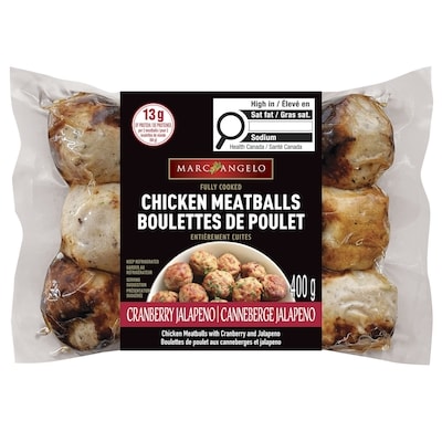 Marcangelo Fully Cooked Chicken Meatballs Cranberry Jalapeno 400 g, $2.62/100g