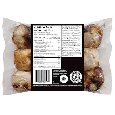 Boulettes de poulet entièrement cuites canneberge jalapeno