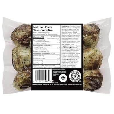 Fully Cooked Chicken Meatballs Rapini Parmigiano