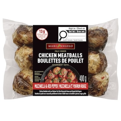 Marcangelo Fully Cooked Chicken Meatballs Mozzarella & Red Pepper 400 g, $2.50/100g