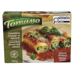 Tomasso Cannelloni fromage et épinards 340 g, 1,76 $/100g