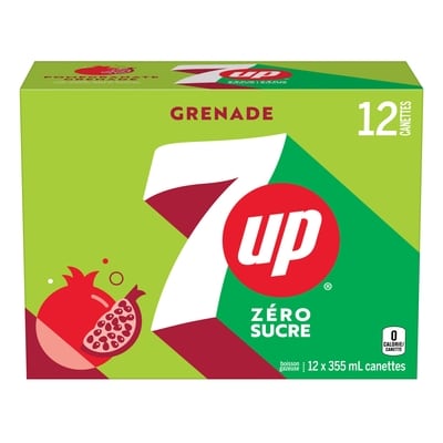 7 UP Boisson gazeuse Zéro sucre Grenade 12x355.0 ml, 0,21 $/100ml