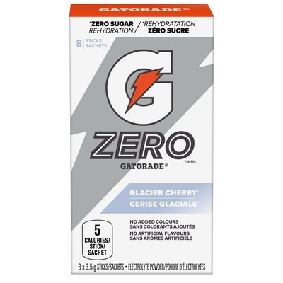 Gatorade Mélange de boissons en cristaux Zéro Cerise glaciale 8x3.5 g, 28,54 $/100g
