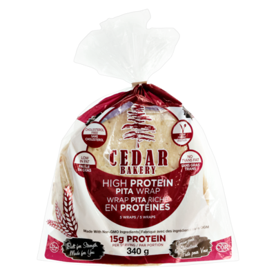 Cedar High Protein Pita Wrap 340 g, $0.67/100g