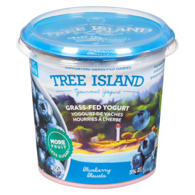 TREE ISLAND Yogurt Full Fat Blueberry 5% M.F. 350 g, $2.00/100g