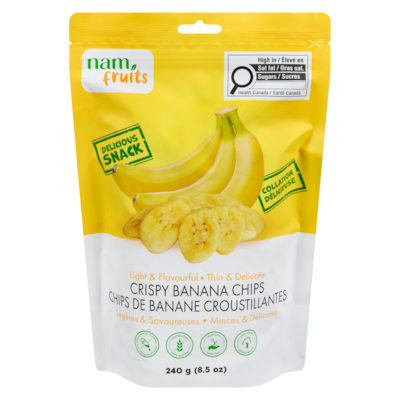 Nam Fruits Chips de banane croustillantes 240 g, 3,13 $/100g