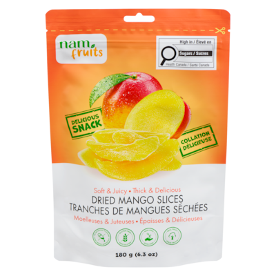 Nam Fruits Tranches de mangues séchées 180 g, 4,17 $/100g
