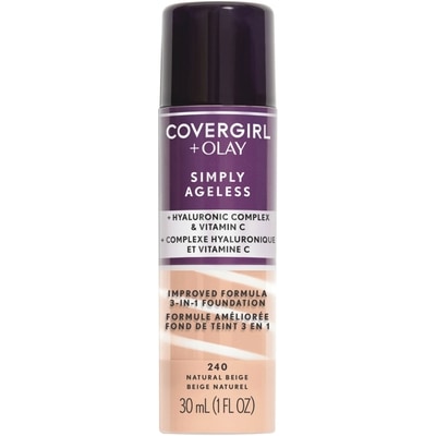 Fond de teint Liquide 3 en 1 Simply AGeless infusé de complexe hyluronique, de vitamine C et de niacinamide -  formule hydratante, 100% Sans Cruauté