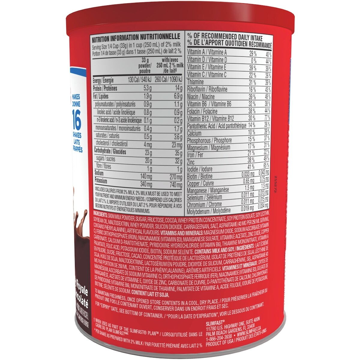 Mélange pour secousses de remplacement de repas en poudre d'origine avec 14 g de protéines et 23 vitamines et minéraux Protein Plus