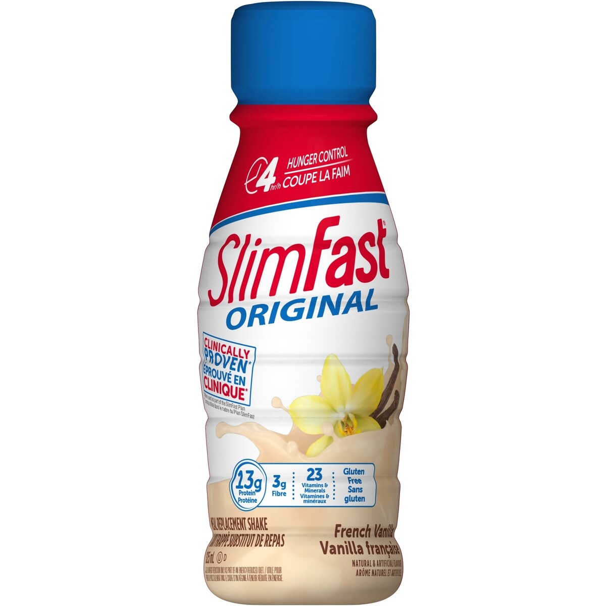 Shakes de remplacement de repas prêts à boire originaux avec 13 g de protéines, 3 g de fibres plus 23 vitamines et minéraux