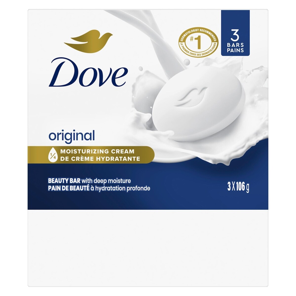 Dove Beauty Bar for healthy-looking skin White 106 g 3 count