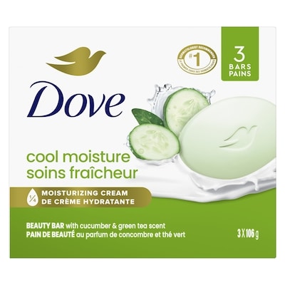Refreshing Beauty Bar for revitalized skin Cucumber and Green Tea 106 g 3 count