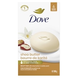 Beauty Bar more moisturizing than bar soap Shea Butter for soft and pampered skin 106 g 6 count 1