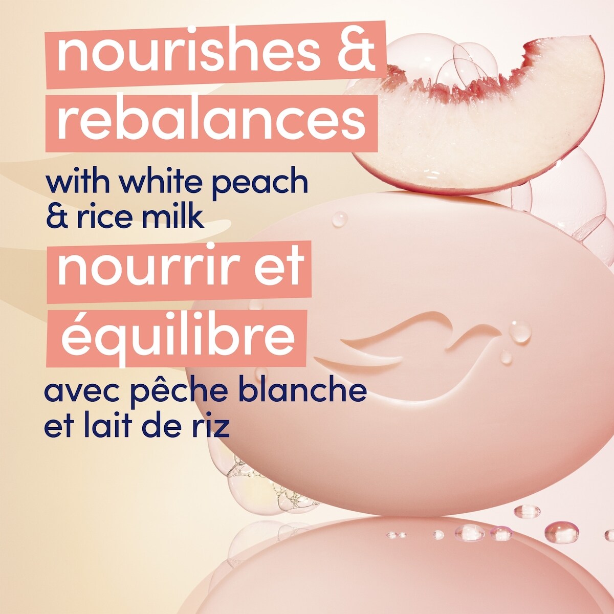 Beauty Bar Gentle Cleanser Moisturizes To Help Rebalance Skin Peach and Rice Milk Gentle Bar Soap Cleanser Made with 1/4 Moisturizing Cream
