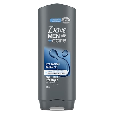 Men+Care Body and Face Wash with 24H Nourishing Micromoisture, Hydration Balance, Men's Body Wash, 532mL