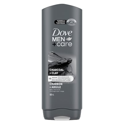Men+Care  Body and Face Wash  Purifying Charcoal + Clay for Men with 24-Hour Nourishing Micromoisture Technology 532 ml