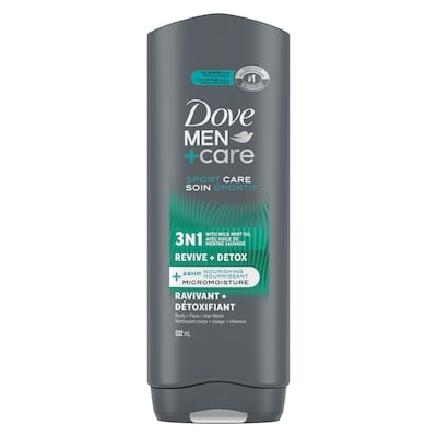 Men+Care Body and Face Wash with Tea Tree Oil, Invigorating Revive 3N1 with 24-Hour Nourishing Micromoisture Technology, 532 ml