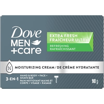 Men+Care Refreshing Extra Fresh Bar Soap Formulated for Men's Skin 3-N-1 Hand & Body + Face + Shave Bar Soap with ¼ Moisturizing Cream 2