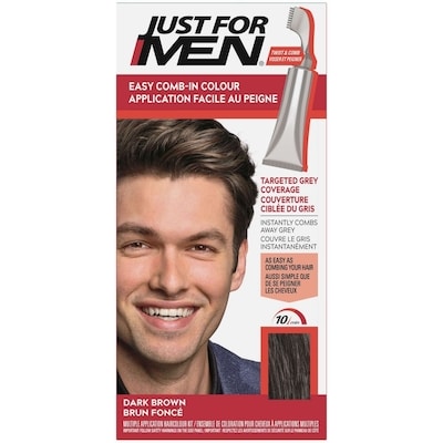 Easy Comb-In Color, Hair Coloring for Men with Comb Applicator - Dark Brown, A-45