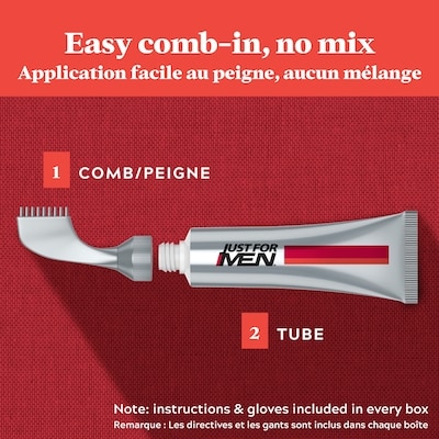 Easy Comb-In Color, Hair Coloring for Men with Comb Applicator - Dark Brown, A-45 5