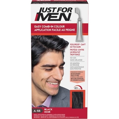 Easy Comb-In Color, Hair Coloring for Men with Comb Applicator - Black, A-55