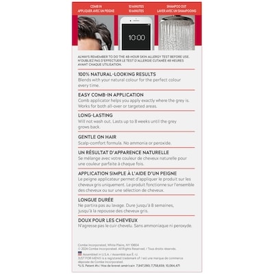 Easy Comb-In Color, Hair Coloring for Men with Comb Applicator - Darkest Brown/Black, A-50 2