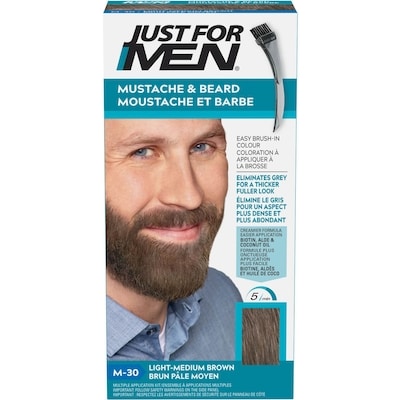 Mustache & Beard, Beard Coloring with Brush Included - Light-Medium Brown, M-30