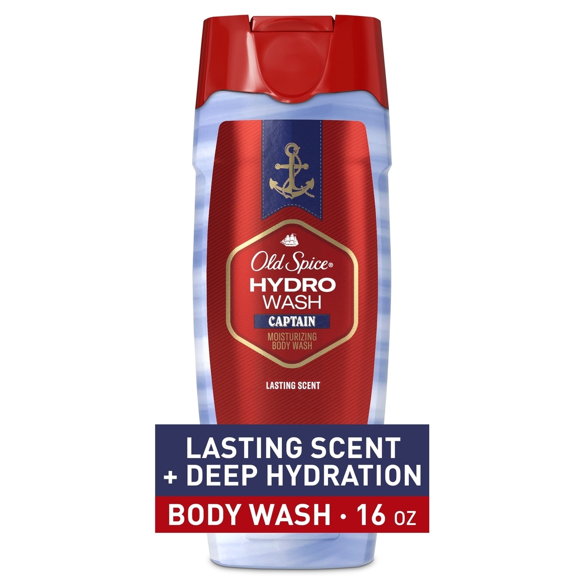 Nettoyant pour le corps pour hommes Old Spice, hydratant Hydro Wash, parfum Captain
