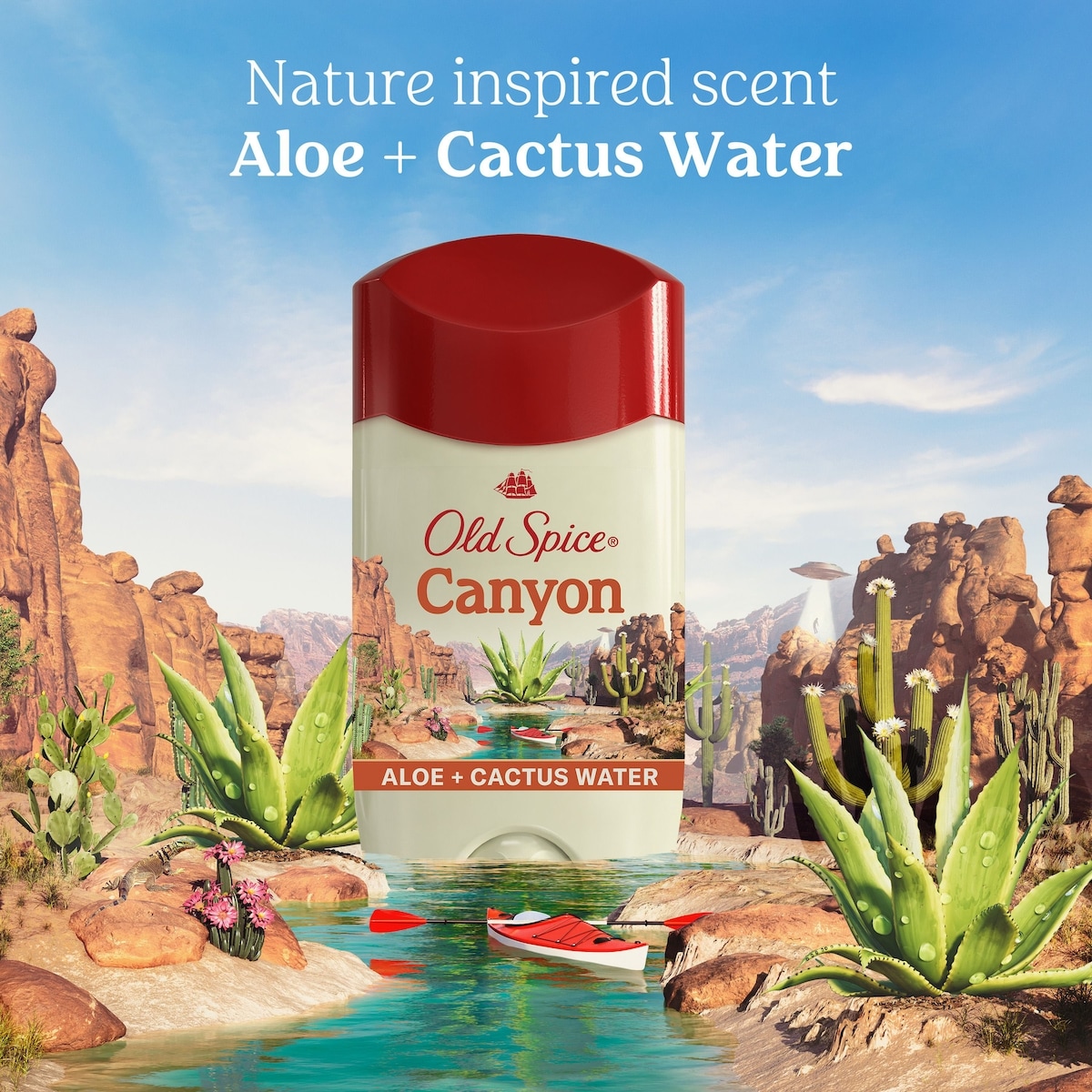 Antisudorifique et désodorisant pour hommes, Canyon, parfum d’aloès et d’eau de cactus, fraîcheur durable 24