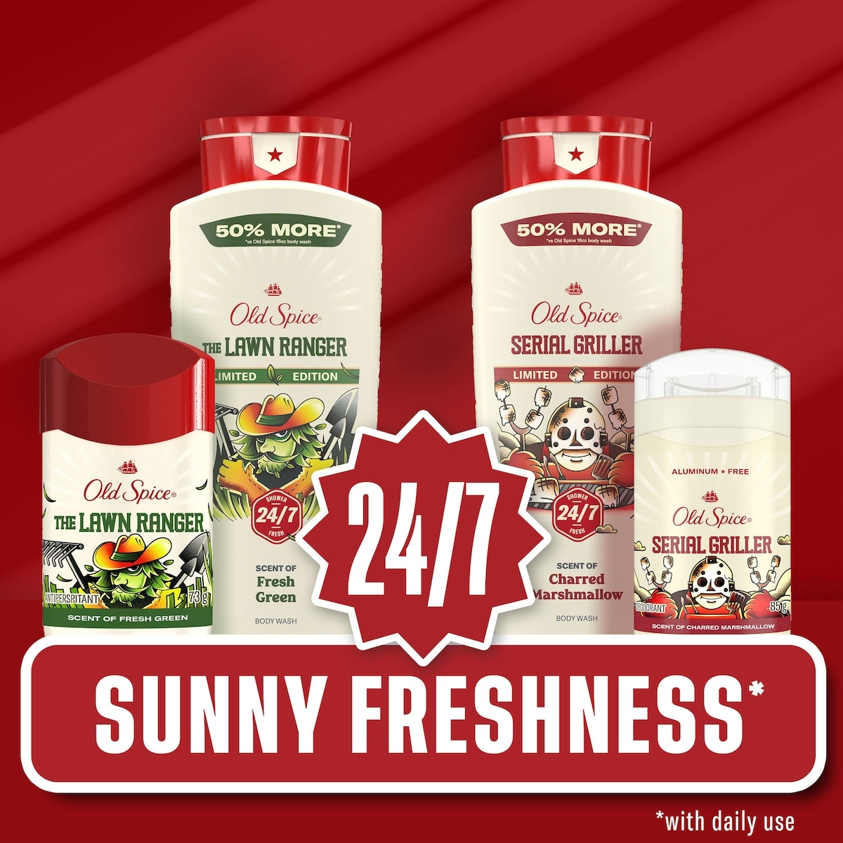 Antisudorifique pour hommes, Lawn Ranger, 73 g, parfum de gazon frais, longue durée, sensation sèche, protection contre la transpiration et les odeurs 24/7, édition saisonnière limitée