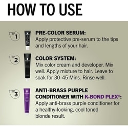 Keratin Blonde Hair Permanent Hair Colour Cream Platinum Blonde 001, Ultra Lightening Kit, 1 Application 6