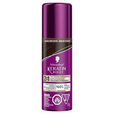 Keratin Root Temporary Hair Colour Spray, Dakr Brown - Salon Inspired Temporary Hair Dye, for up 100% Grey Coverage