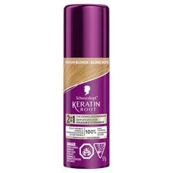 Keratin Root Temporary Hair Colour Spray, Medium Blonde - Salon Inspired Temporary Hair Dye, for up 100% Grey Coverage 1