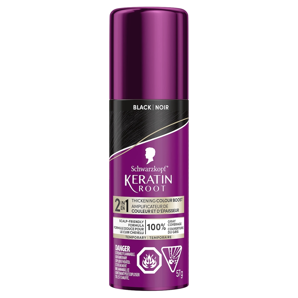 Keratin Root Temporary Hair Colour Spray, Light Brown - Salon Inspired Dye, for up 100% Grey Coverage
