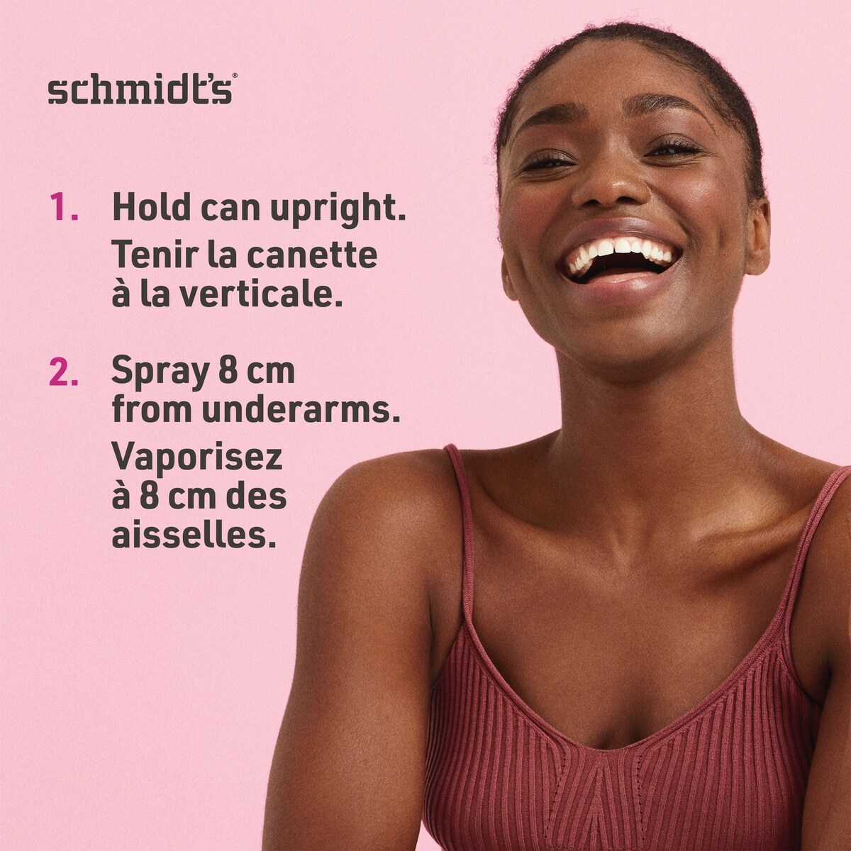 Désodorisant naturel en vaporisateur pour femmes et hommes Schmidt's  Rose & Vanilla pour 48 h de protection anti-odeurs, sans sels d'aluminium, sans traces blanches, sans cruauté, végétalien 91 g