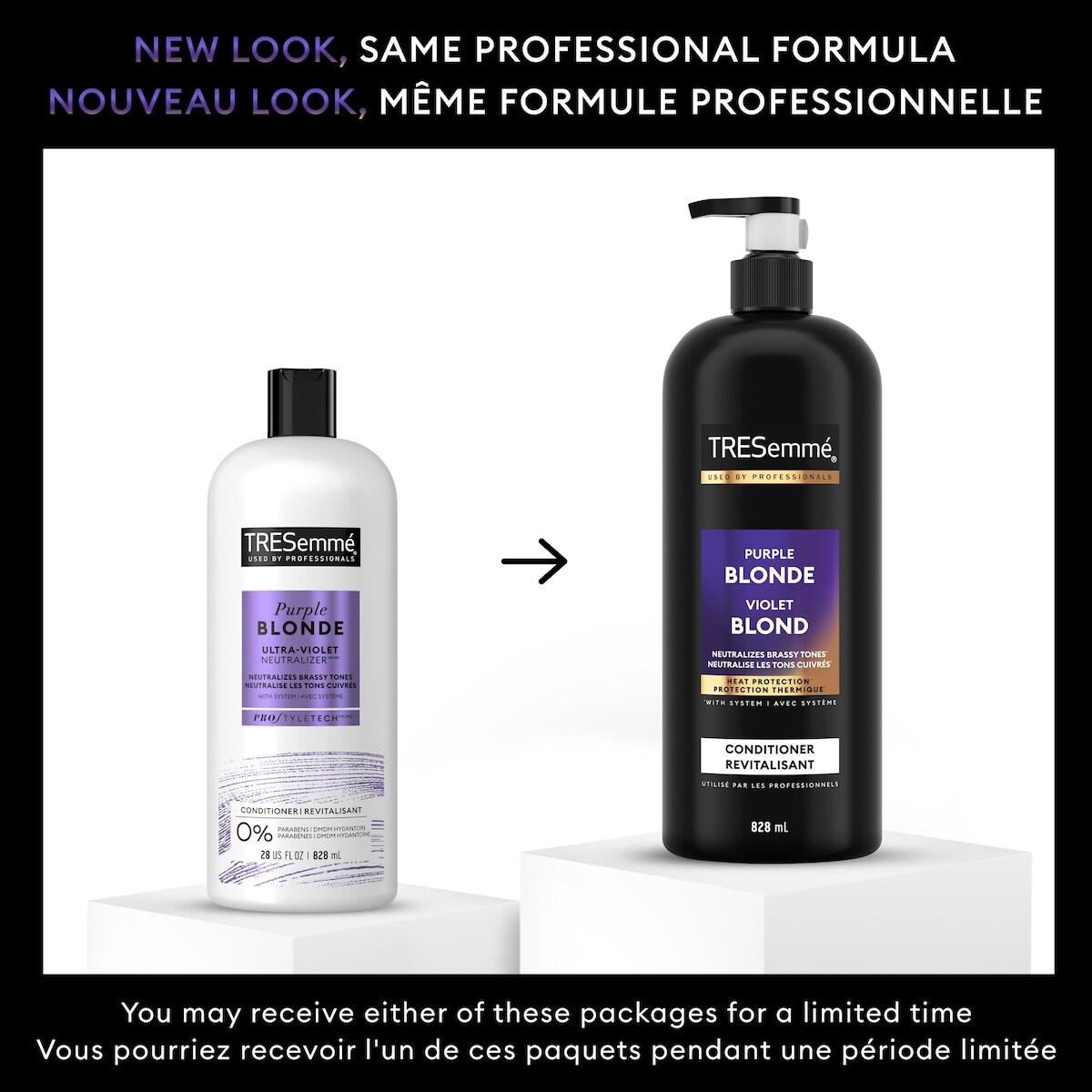 Purple Blonde Conditioner for blonde or silver coloured hair + Ultra-violet Neutralizer formulated with Pro Style Technology™ 828 ml