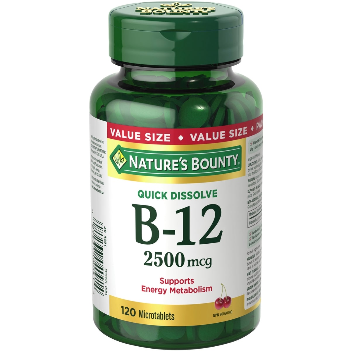 Natures Bounty Vitamin B12 Supplement, Supports Energy Metabolism, 2500mcg 