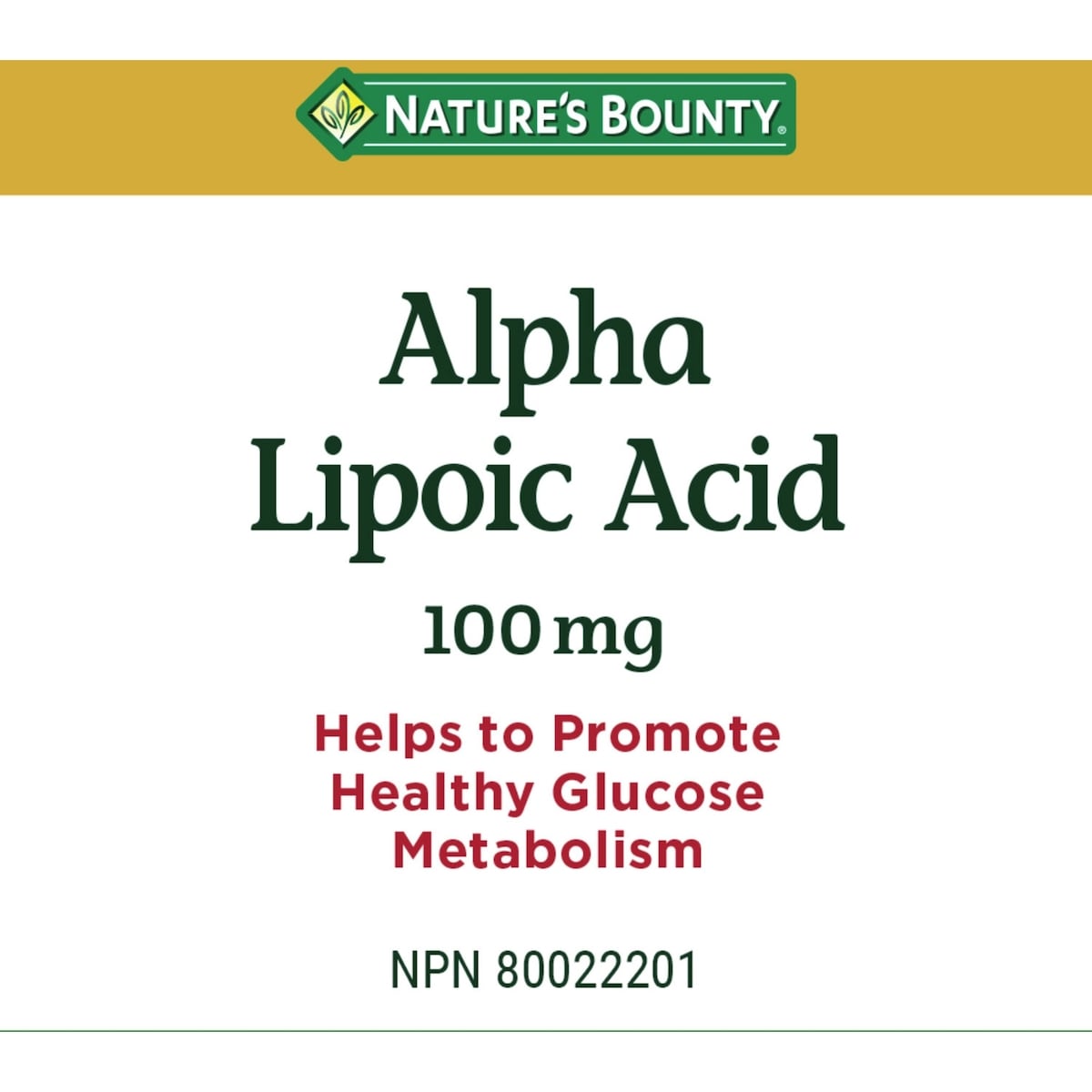 Alpha Lipoic Acid, 100 mg, For Glucose Metabolism