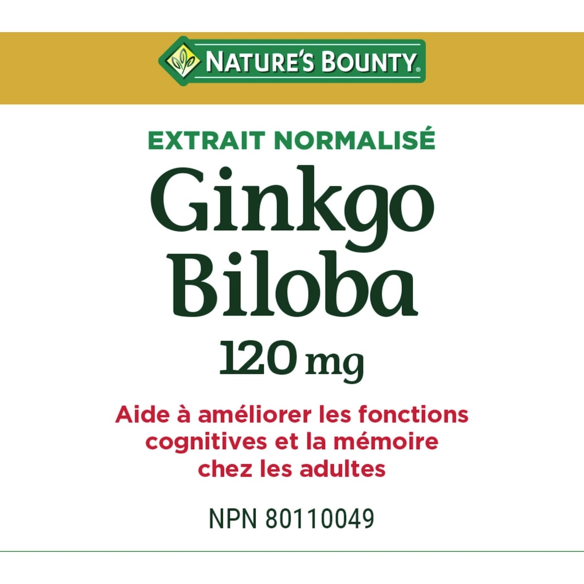 Gingko biloba, 120 mg, format économique, 180 capsules