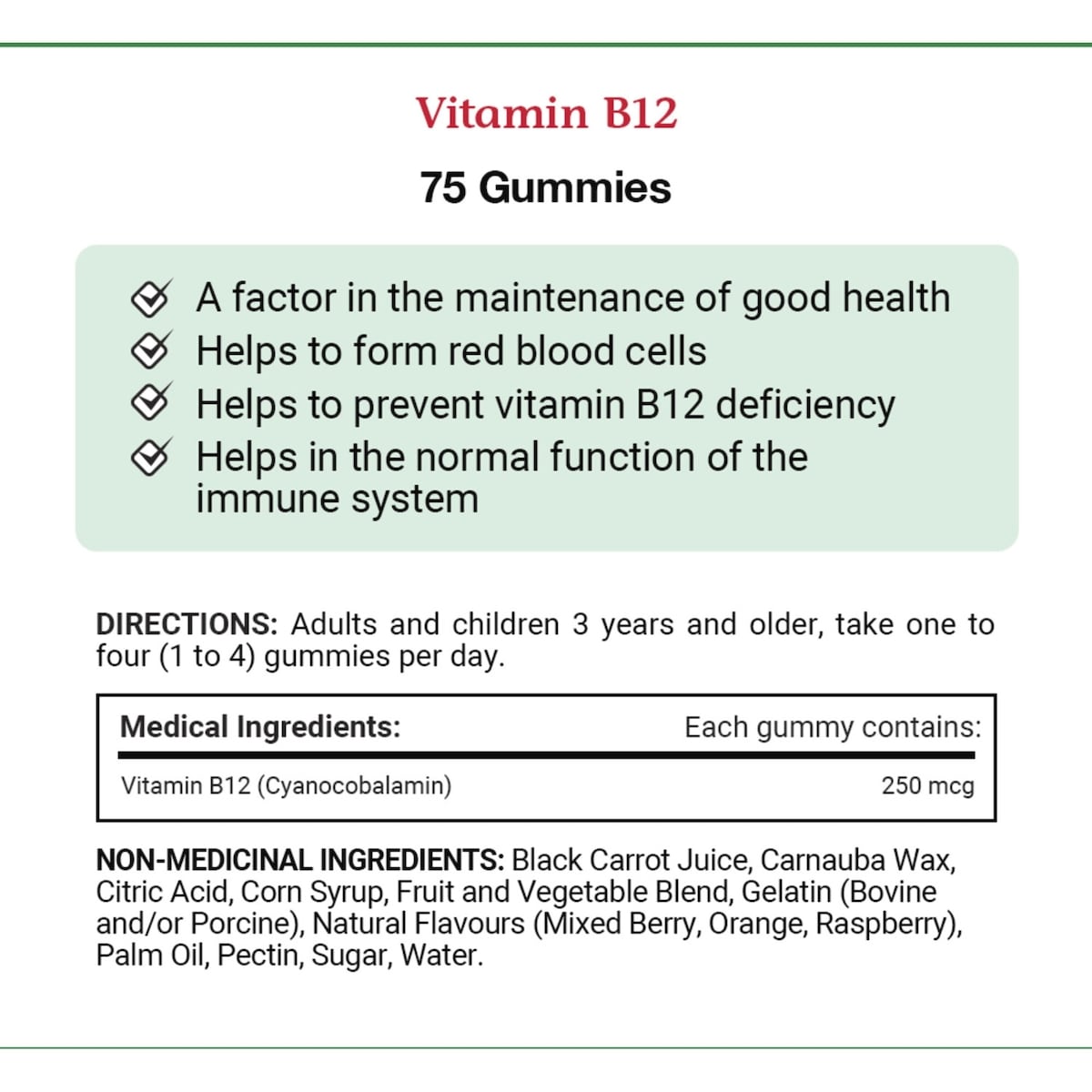 Vitamine B12, aide à maintenir une bonne santé