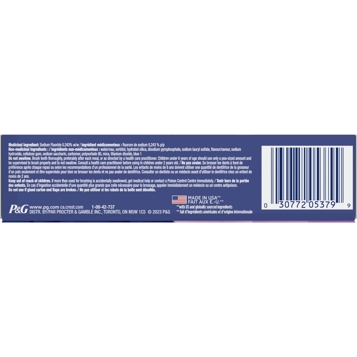 Dentifrice blanchissant Crest 3D White Avancé, Éclat de menthe, 70 mL