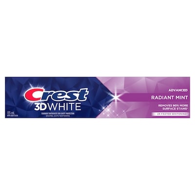 3D White Advanced, Teeth Whitening Toothpaste Radiant Mint, 135 ml